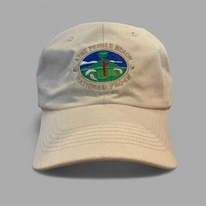 Pebble Beach Pro-Am Tournament Golf Cap Beige with embroidered logo